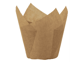 Muffin Tulip-Wrap aus backfestem Papier Ø 5 x 5-9 cm, braun, fettdicht