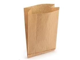 Seitenfaltenbeutel Kraft naturbraun enggerippt, 40 gm2, KB4, 20 x 7 x 42 cm,