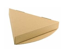 Pizzakarton dreieckig 26.5 x 25 x 3.5cm Kraft braun, mit Klappdeckel