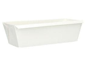 Backschale aus Wellpappe weiss, 1000 gr, 213 x 95 x 60 mm