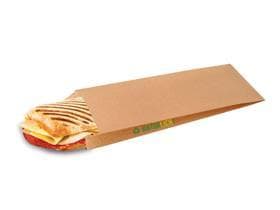 Paninibeutel aus braunem Pergamentersatz fettdicht, 12 x 5 x 35 cm, mit