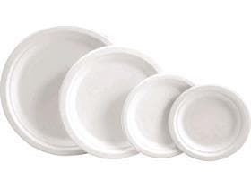 Teller aus Bagasse rund, ø 15.3 cm, weiss