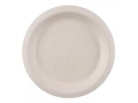 Teller aus Bagasse rund, ø 22.5 cm natur