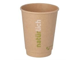 Kaffeebecher 3 dl braun, aus umwelt- freundlicher Pappe, doppelwandig