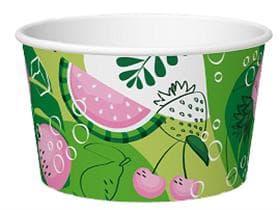 Eisbecher 250 cc (ø 94 mm, Höhe 55 mm), aus Pappe, mit Standarddruck grün/rosa