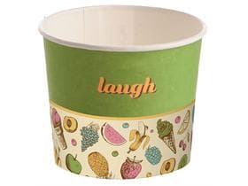 Eisbecher 500 cc (ø 103 mm, Höhe 85 mm), aus Pappe, Standarddruck grün (laugh)