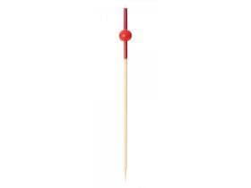 Bambus-Fingerfoodspiess KUGEL, 9 cm natur mit roten Kugeln,
