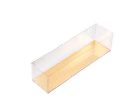 Transparente Sichtbox, PVC 50 x 50/200mm, mit Goldkarton,