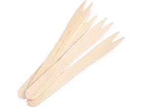 Bio Pommes-Pieker aus Birkenholz, Länge 85 mm, zweizackig