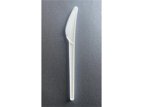 Messer aus Bio-Plastik CPLA weiss, Länge 17 cm
